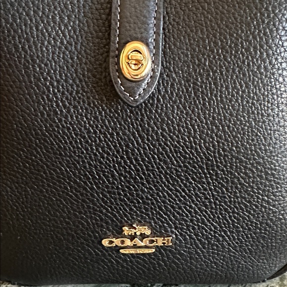 NWOT Coach Black Pebbled Leather Crossbody Bag - Picture 6 of 7